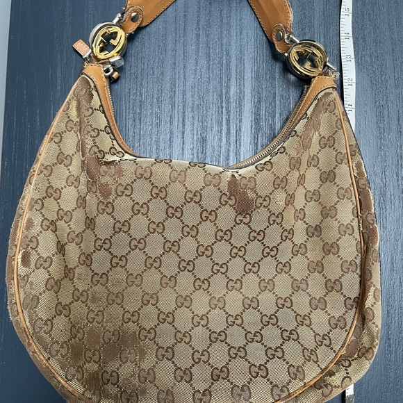 Gucci Monogram Hobo with hood and silver hardware - Picture 14 of 16